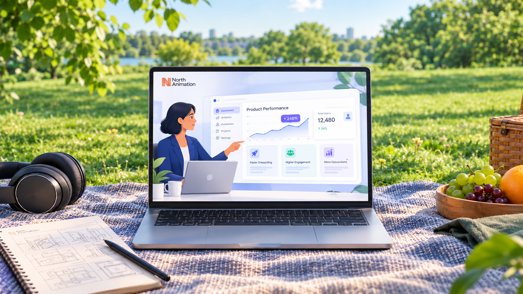 3D isometric glass UI dashboard explainer video production for B2B enterprise software